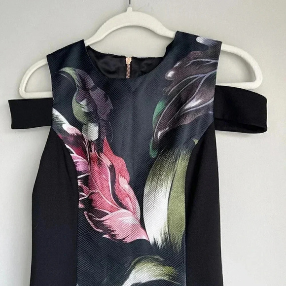 Ted Baker  Size 4 Black Eden Body Con Cold-shoulder Dress NEW! - Picture 6 of 9